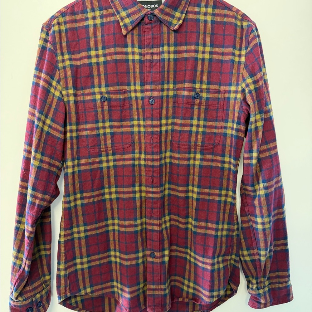Bonobos Men's Multicolor Plaid Flannel Button Down Shirt